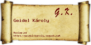 Geidel Károly névjegykártya